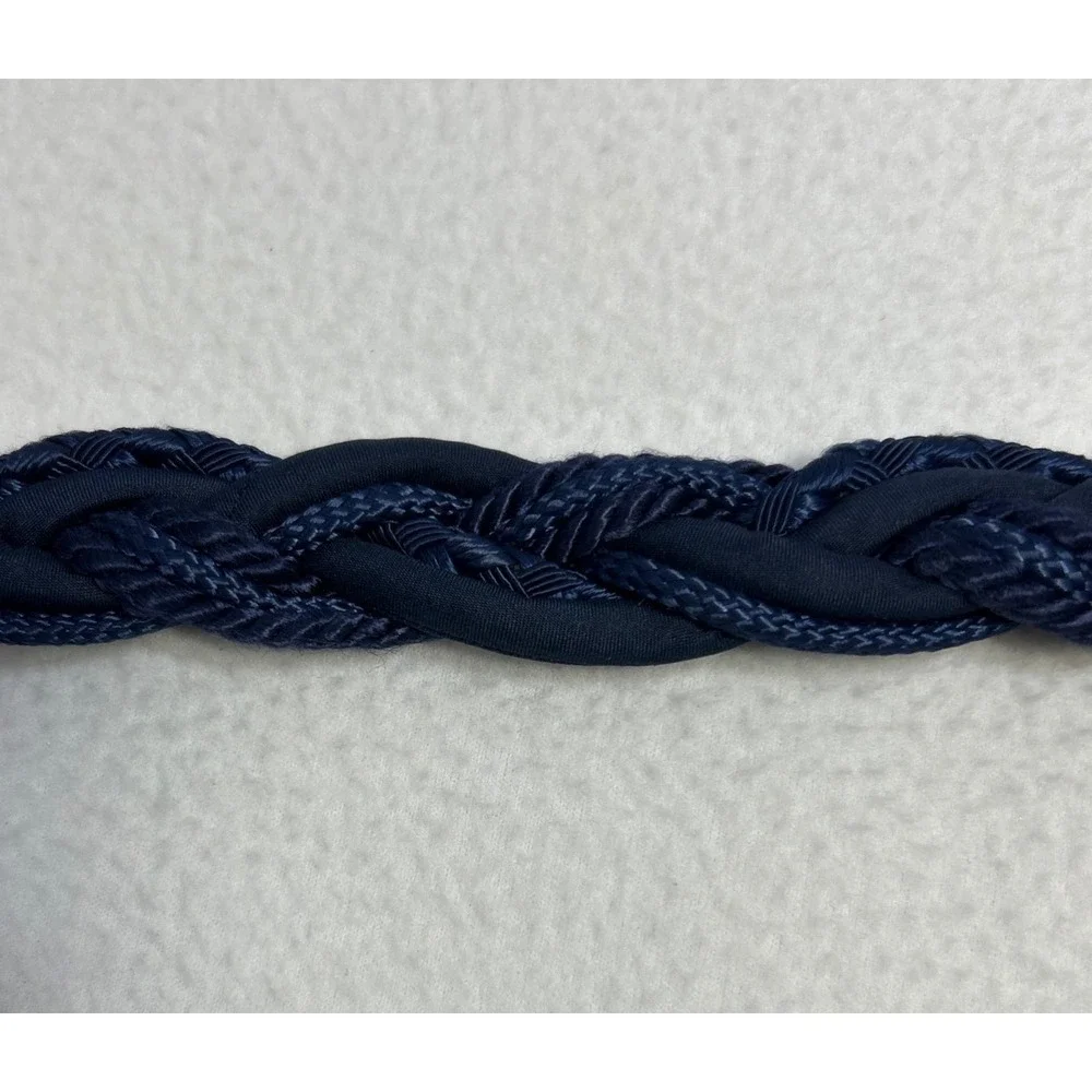 VTG Ginnie Johansen Inc. Braided Wrap Belt Navy 100% Silk 24
